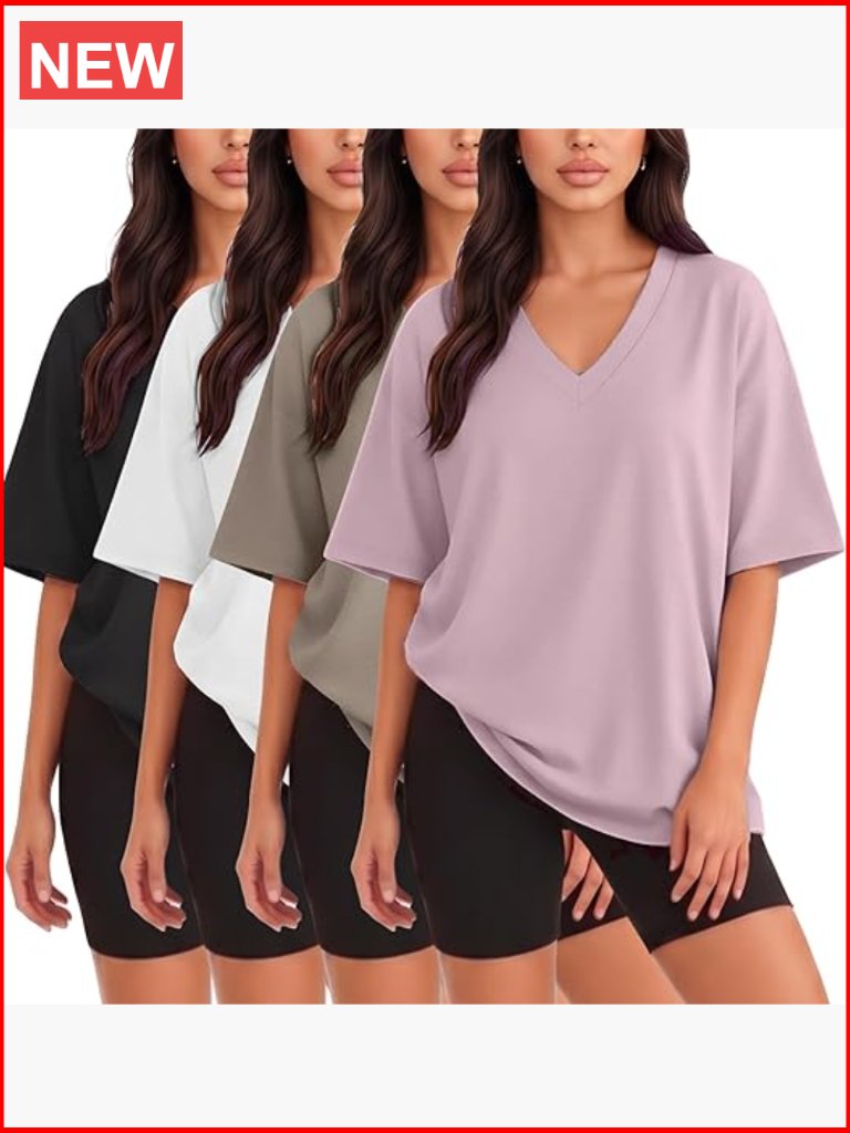 4 Pack Oversized T Shirts Drop Shoulders Plus Size Dry Fit Tees
